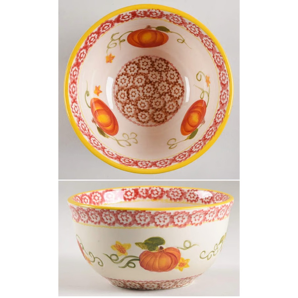 Colorful Pumpkin patch Ceramic cereal Bowl 6" by temptations 🎃